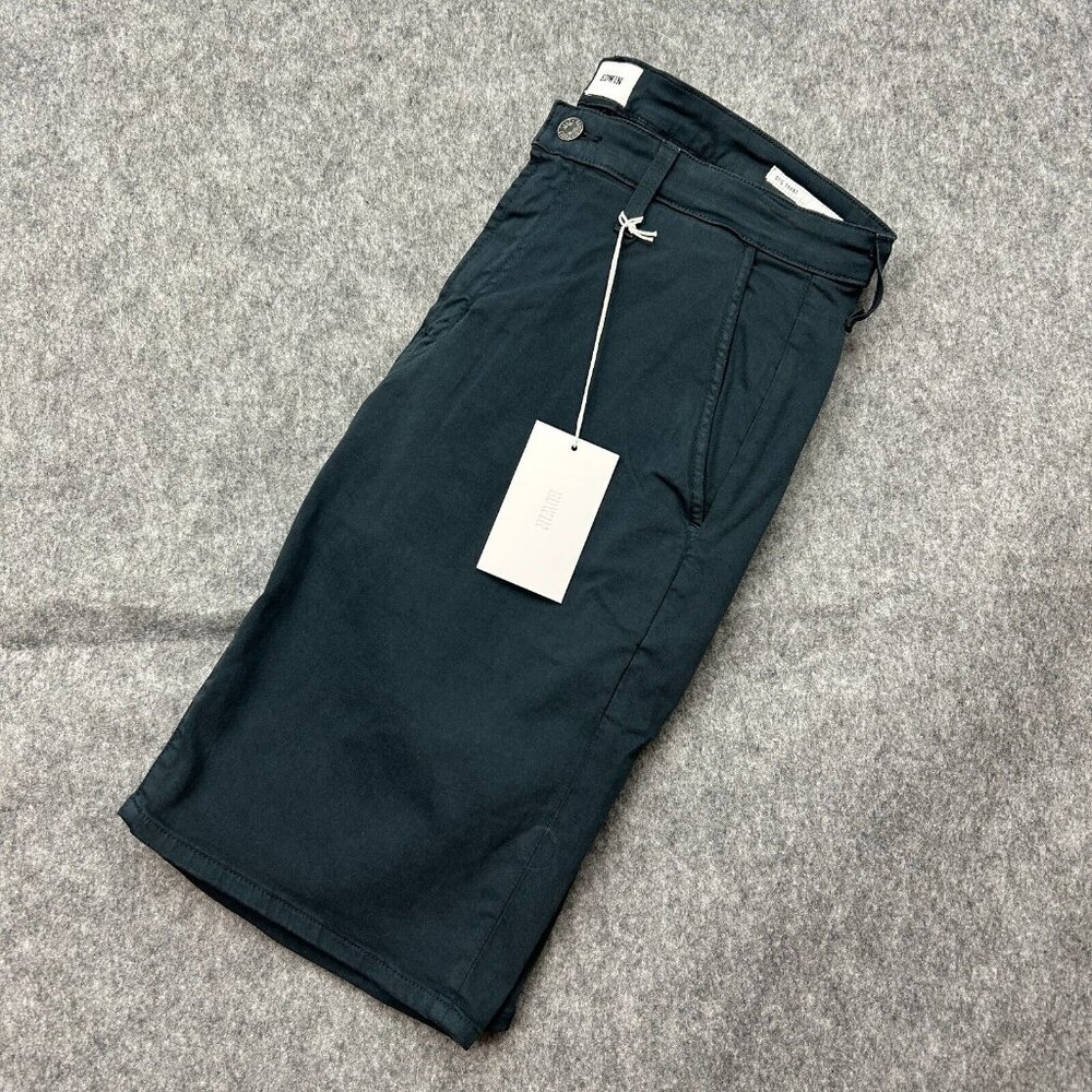 Edwin Otis Chino Shorts Men's Size 31 Mid Rise Navy Blue Endurance NWT